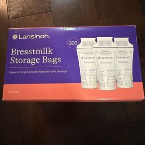 NIB Lansinoh breast milk storage bags still sealed in box 200 nursery newborn fe